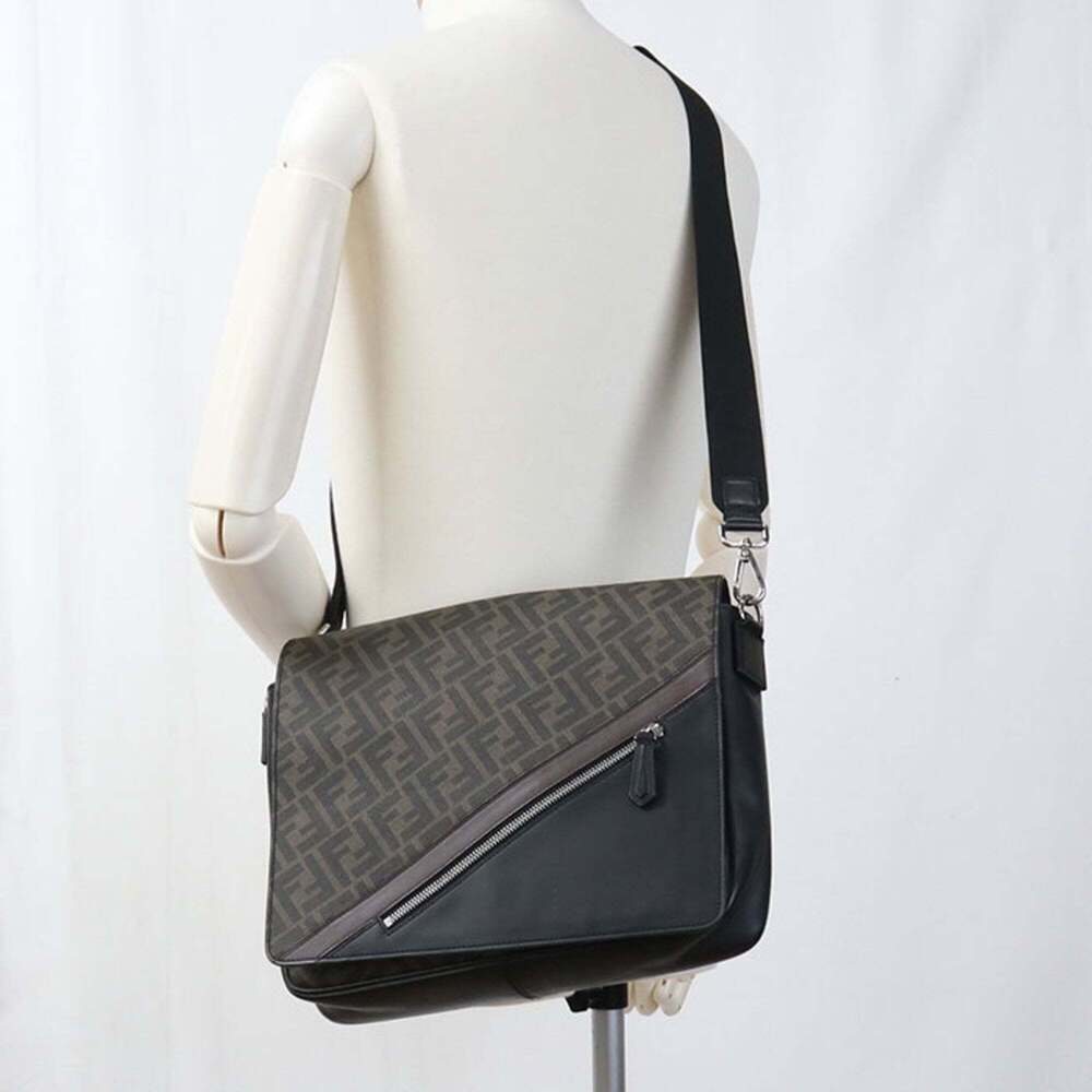FENDI Diagonal Shoulder Bag 7VA521 A9XS Men's Brown - Picture 7 of 7